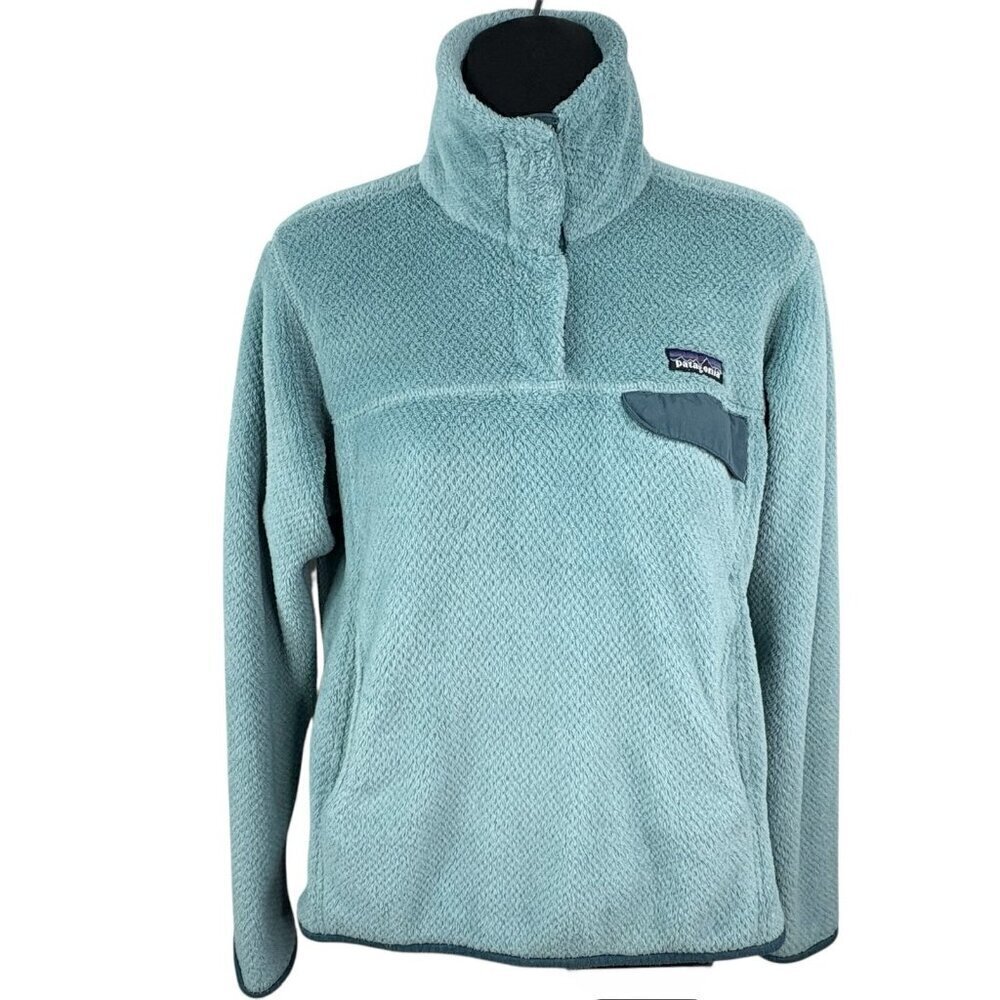 Y2K VTG PATAGONIA Re-Tool Snap-T Sweater Fleece Pullover Sea Foam Green Women S